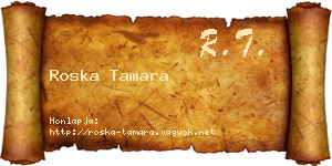 Roska Tamara névjegykártya